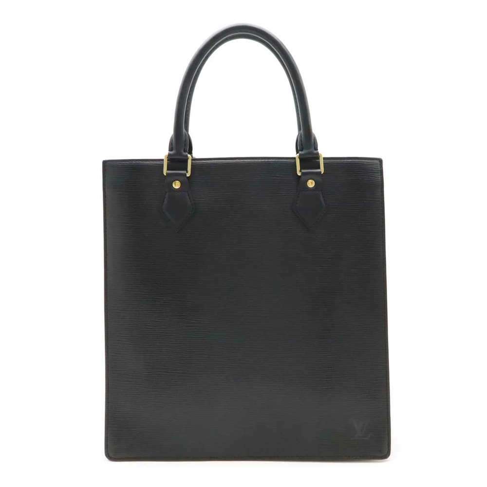 LOUIS VUITTON Epi Sac Plat Tote Bag Handbag Business Square Noir Black